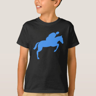 T-shirt O cavalo que salta - azuis bebés