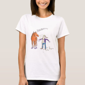 T-shirt O cavalo Sneezes desenhos animados engraçados