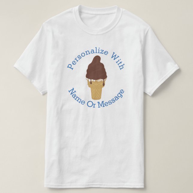 T-shirt O chocolate PERSONALIZADO mergulhou o cone do (Frente do Design)