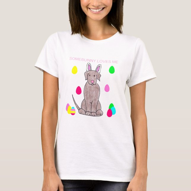T-shirt O chocolate Somebunny de labrador retriever ama-me (Frente)