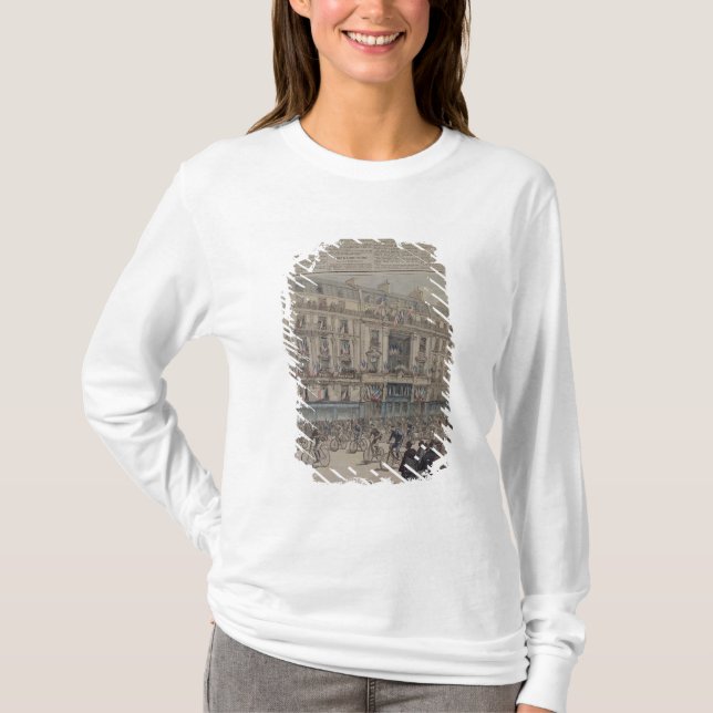 T-shirt O começo da raça de bicicleta de Paris-Bresta (Frente)