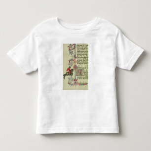 T-shirt O comerciante, detalhe do fac-símile de