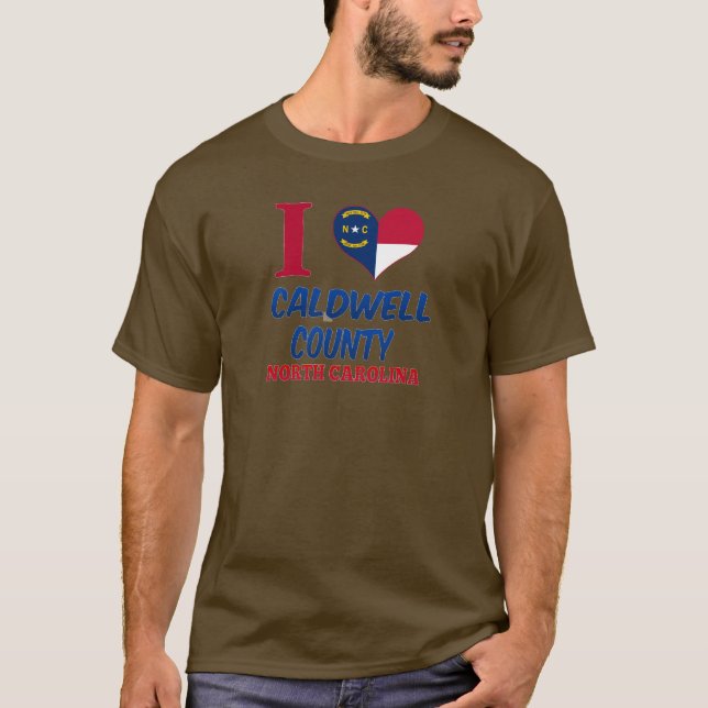 T-shirt O Condado de Caldwell, North Carolina (Frente)