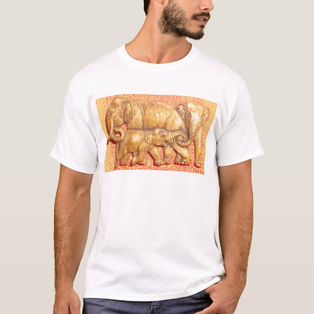 T-shirt O Coração da Herda: Retrato da Família Elefante (Frente)