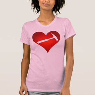 T-shirt O coração do geólogo e o martelo da rocha
