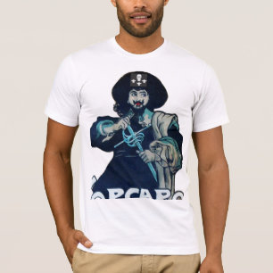 T-SHIRT O CRÂNIO & A FLOR DE LIS PRETOS DO CORSÁRIO