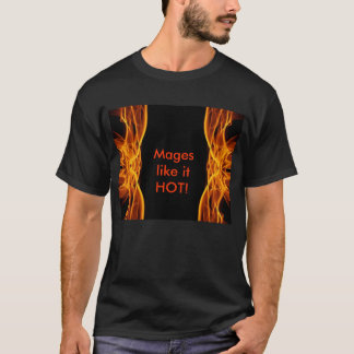 T-shirt o design do fogo, Mages gosta d QUENTE!