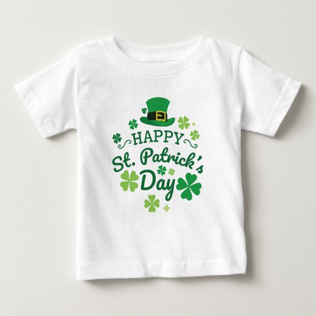 T-shirt O dia bonito de St Patrick feliz afortunado (Frente)