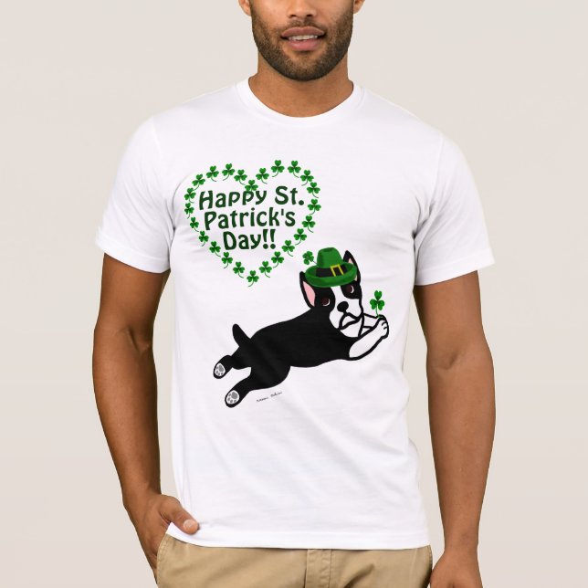 T-shirt O dia Boston Terrier de St Patrick (Frente)