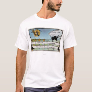 T-shirt O Dia das Bruxas GreetingCat na cerca
