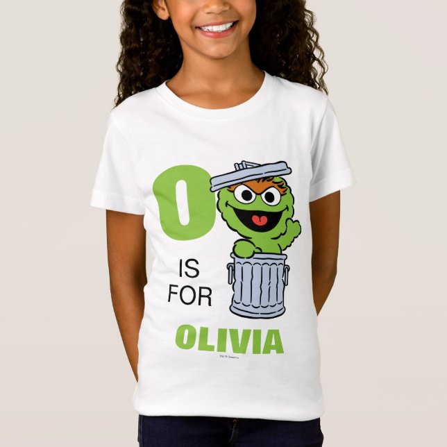 T-shirt O é para Oscar, o Grouch | Adicione seu nome (Frente)