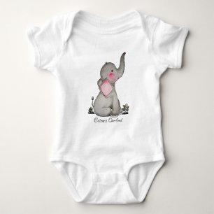 T-shirt O elefante bonito do bebê da aguarela com cora &