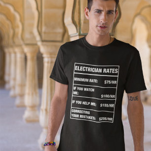 T-shirt O eletricista engraçado avalia a carta