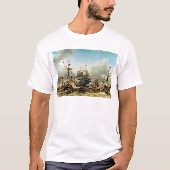 T-shirt O embarque de Ruyter e de William de Witt (Frente)