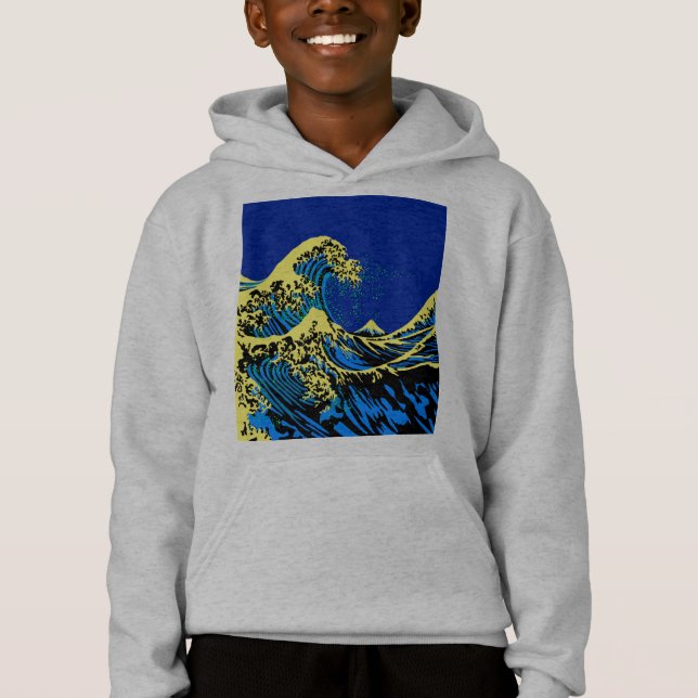 T-shirt O Excelente Hokusai Wave em estilo Pop de arte azu (Frente)
