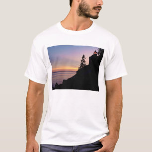 T-shirt O farol de Bass Harbor na Ilha do Deserto do Monte