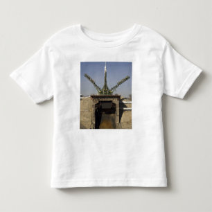 T-shirt O foguete de Soyuz é erigido na posição 3