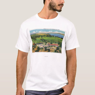 T-shirt O forte, lago Champlain na distância