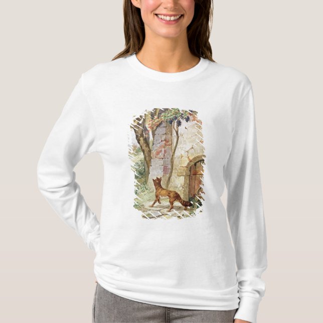 T-shirt O Fox e as uvas, ilustração para (Frente)