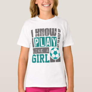 T-shirt o futebol do jogo gosta de uma menina