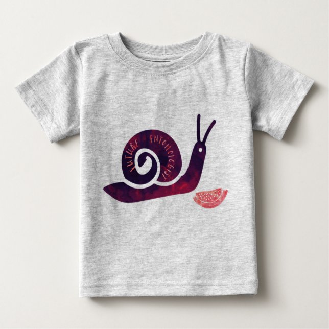T-shirt O Futuro Entomologista Snail Toddler Garota Longa (Frente)