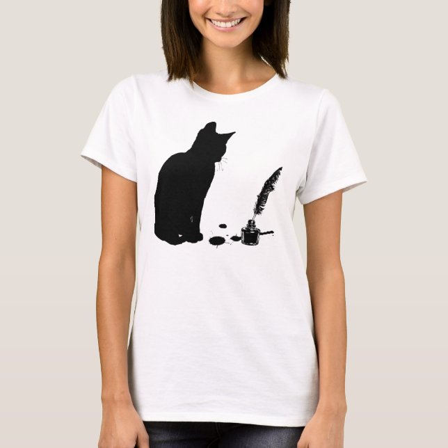 T-shirt O gatinho curioso - gatos & livros (Frente)