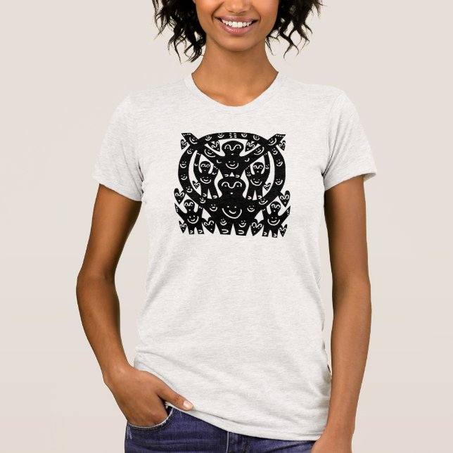 T-shirt O gatinho da felicidade do arco-íris da banda sim (Frente)