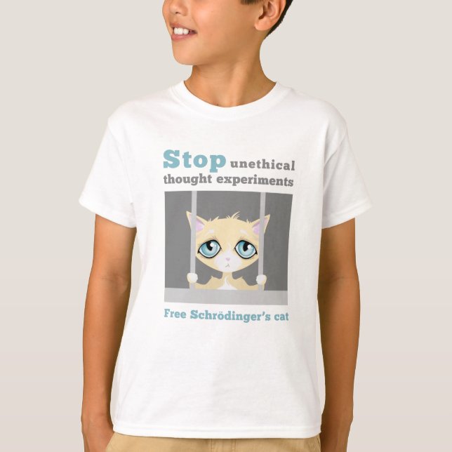 T-shirt O gato de Schrodinger livre (Frente)