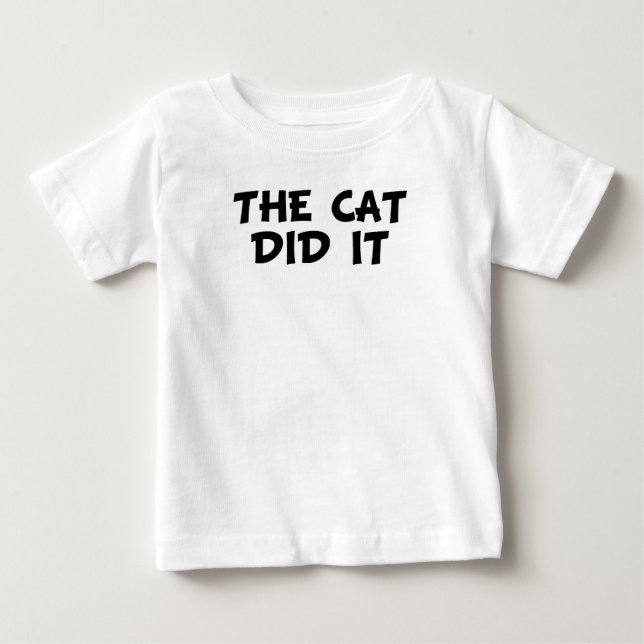 T-shirt O gato fê-lo (Frente)