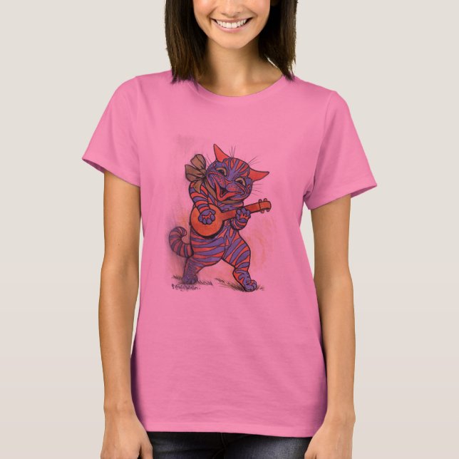 T-shirt O gato joga o banjo (Frente)