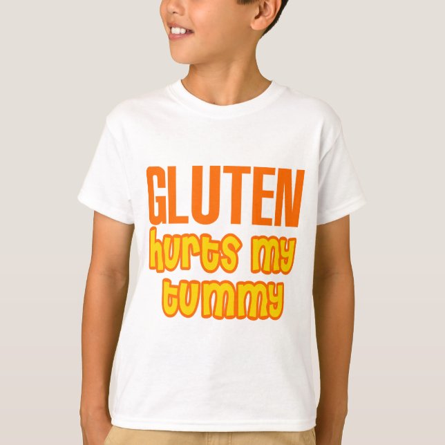 T-shirt O glúten fere minha barriga (Frente)