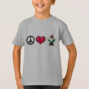 T-shirt O gnomo do coração da paz por FreeWitch caçoa o
