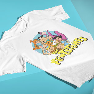 T-shirt O Gráfico da Família Flintstones e Rubbles