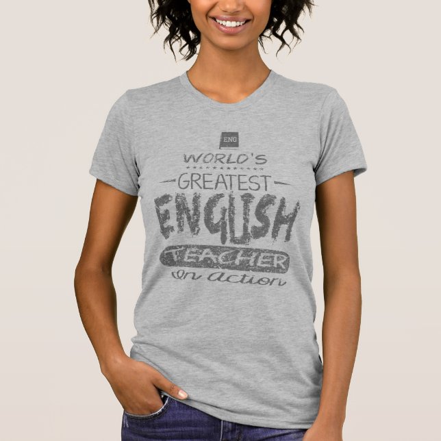T-shirt O grande professor de inglês do mundo (Frente)