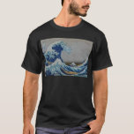 T-shirt O grande tsunami<br><div class="desc">Por Hokusai (1760-1849) viveu durante o período de Tokugawa (1600 1867). Em um Japão de valores confucionistas tradicionais e do regimentation feudal,  Hokusai era um artista completamente boémio</div>