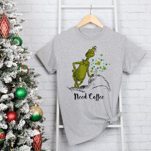 T-shirt O Grinch   Engraçado Precisa Café