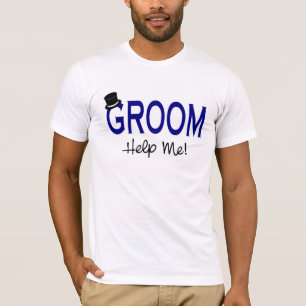 T-shirt O Groom Ajuda-Me Azul