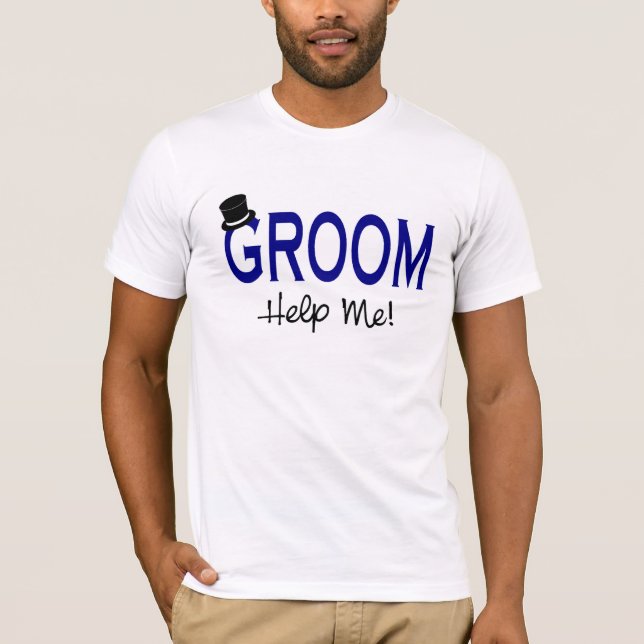 T-shirt O Groom Ajuda-Me Azul (Frente)