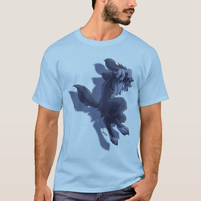 T-shirt O homem-lobo salta (Frente)