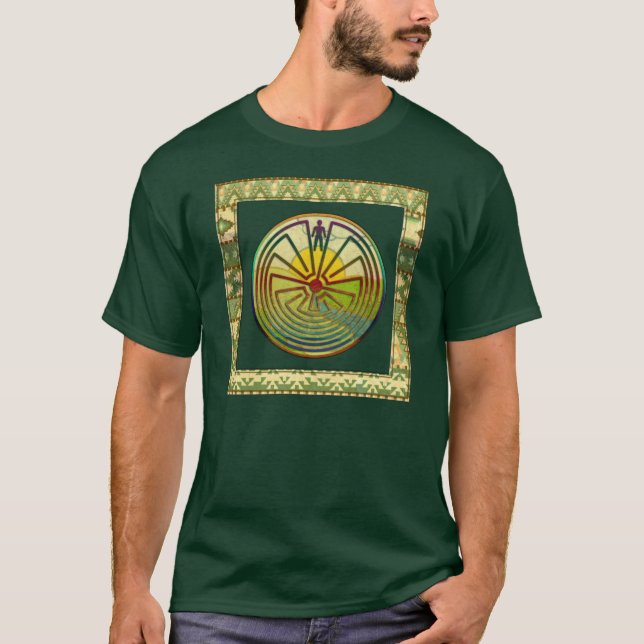 T-shirt O HOMEM NA paisagem MAZE + o seu fundo (Frente)
