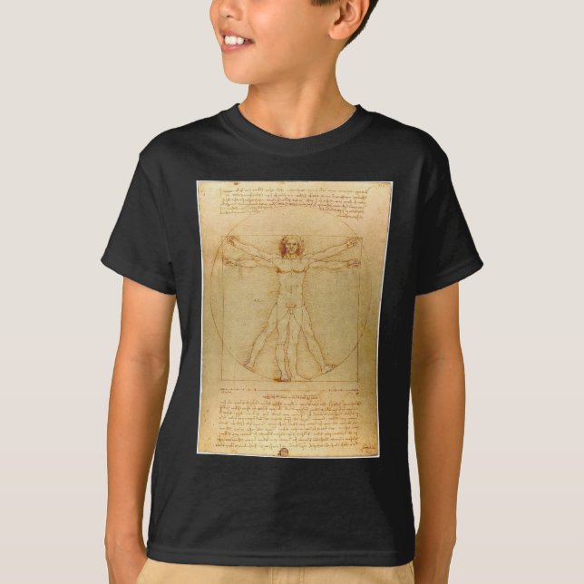 T-shirt O Homem Vitruviano de Da Vinci (Frente)