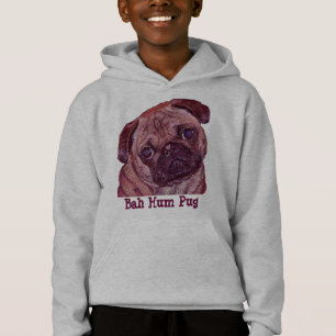 T-shirt O Hoodie do menino do Pug do zumbido Bah" do
