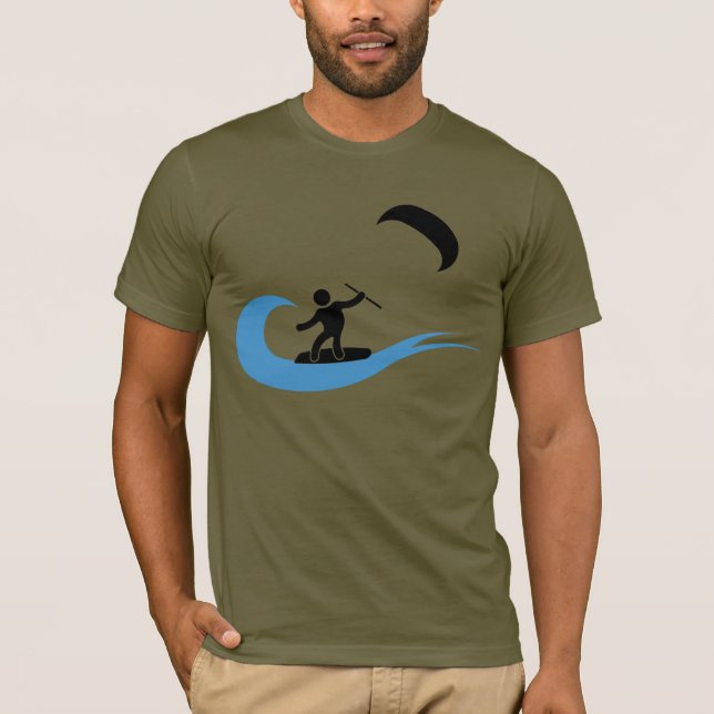 T-shirt O ícone kitesurfing legal da onda (Frente)