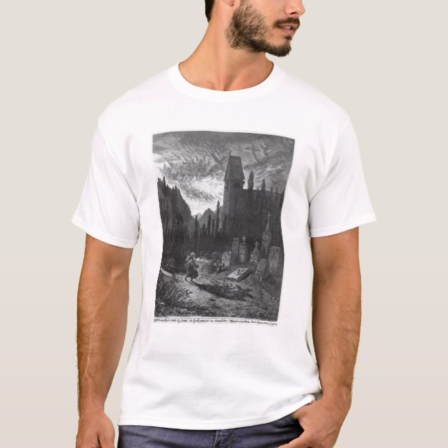 T-shirt O judeu de vagueamento no cemitério (Frente)