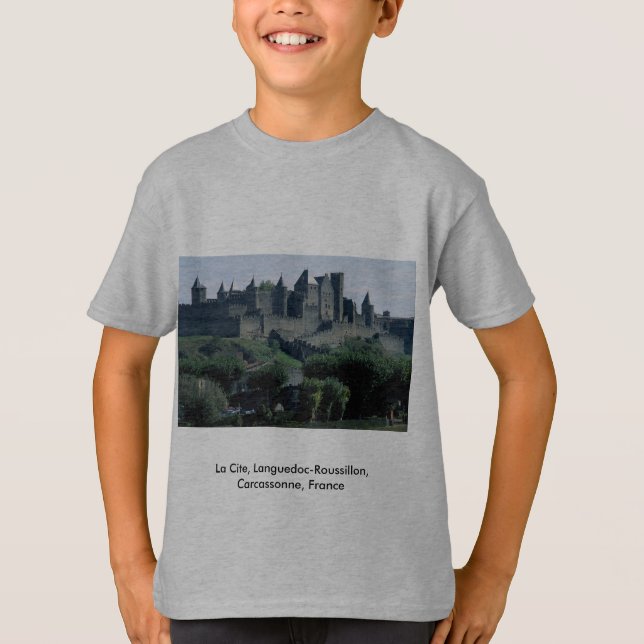 T-shirt O La menciona, Languedoc-Roussillon, Carcassonne, (Frente)