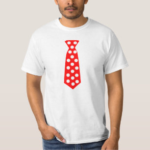 T-shirt O laço vermelho e branco grande das bolinhas. Pop