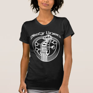 T-shirt O logotipo de linho sujo clássico das mulheres