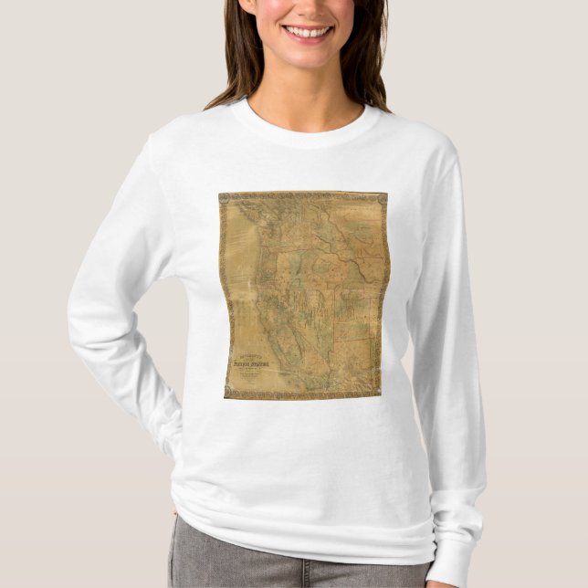 T-shirt O mapa de Bancroft dos estados pacíficos (Frente)