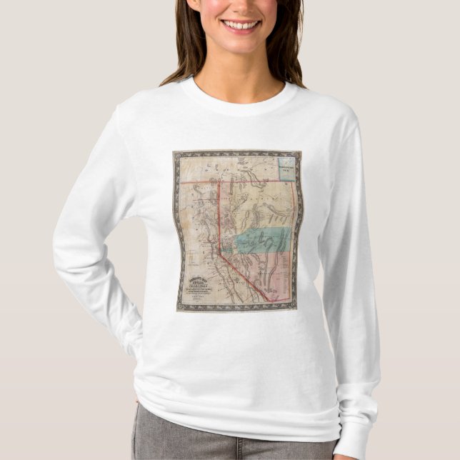 T-shirt O mapa de DeGroot do território de Nevada (Frente)