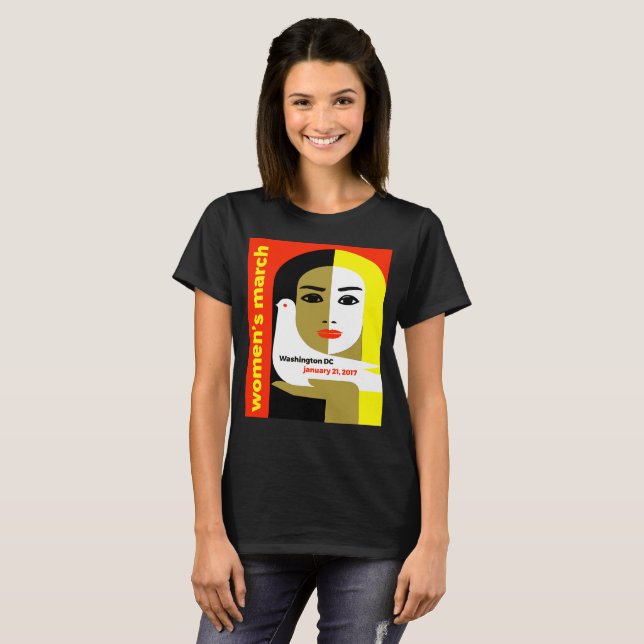 T-shirt O março das mulheres em Washington 2017 (Frente Completa)